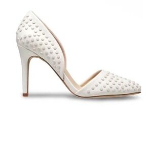 French connection Studded Pointed Toe D'Orsay Heels  White Womens‎ Size 10 EU 41